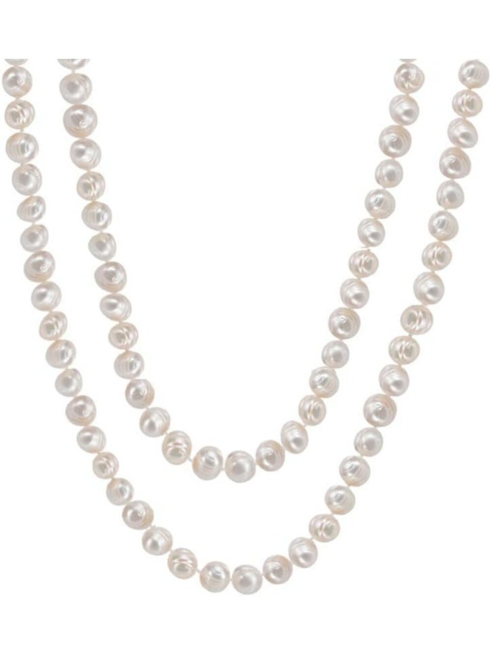 36” Long Baroque Freshwater Pearl Bead Necklace - Elegant Gift for Women